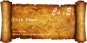 Csik Emma névjegykártya
